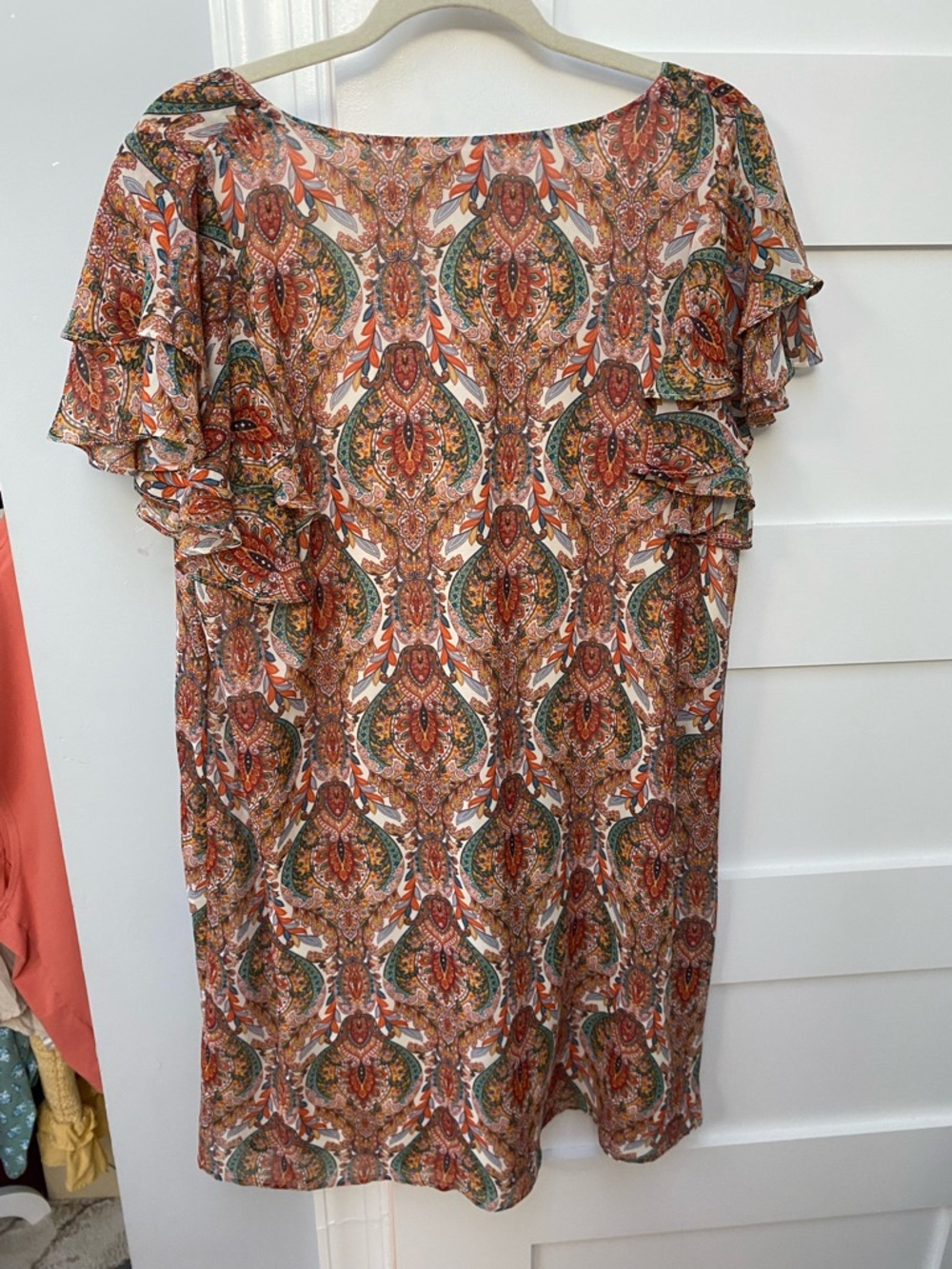 Molly Bracken Ruffled Colorful Chiffon mini dress size XL - Picture 9 of 9